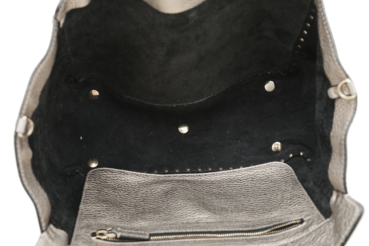 Valentino Champagne Vitello Rockstud Medium tote Bag-Valentino-THE CLOSET