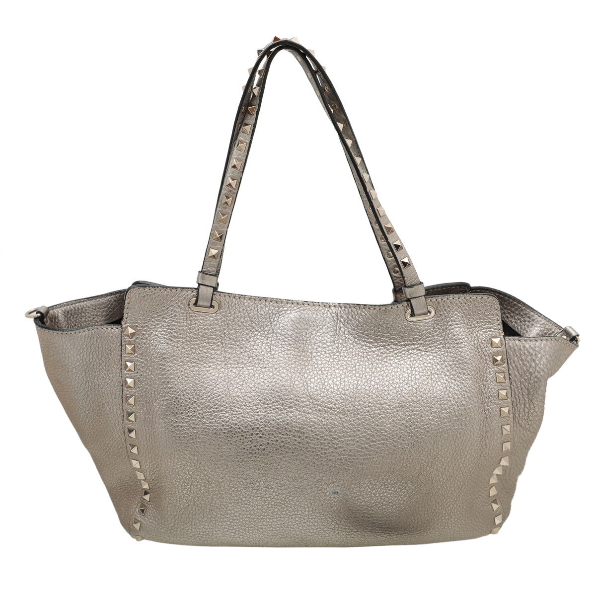 Valentino Champagne Vitello Rockstud Medium tote Bag-Valentino-THE CLOSET