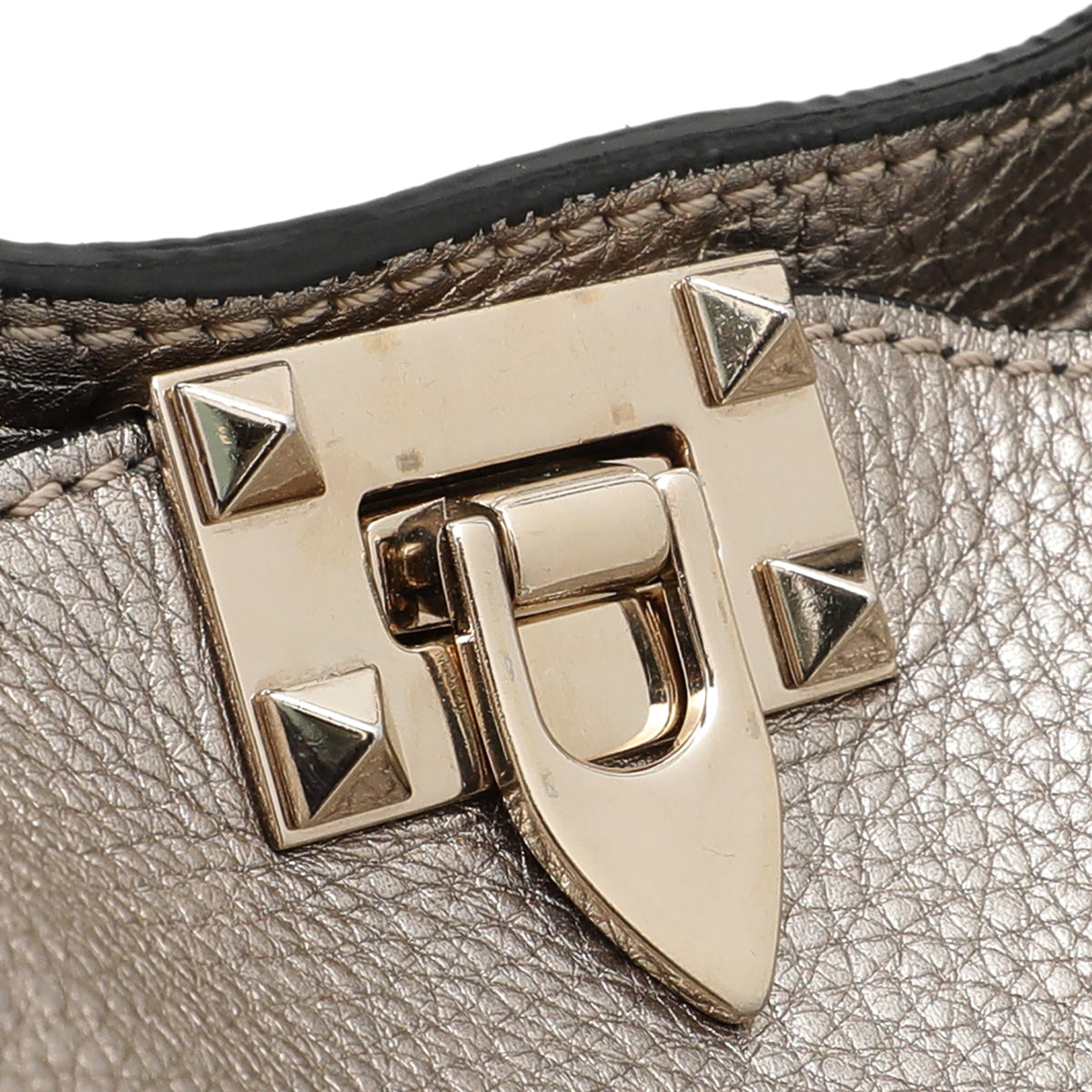 Valentino Champagne Vitello Rockstud Medium tote Bag-Valentino-THE CLOSET