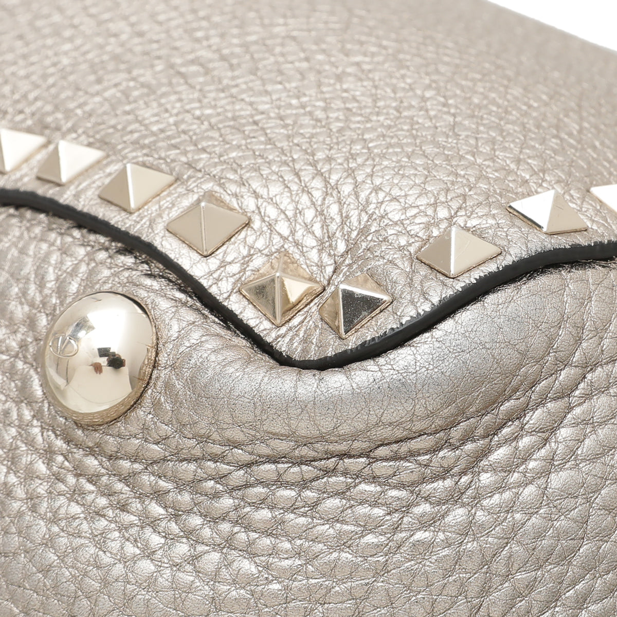 Valentino Champagne Vitello Rockstud Medium tote Bag-Valentino-THE CLOSET