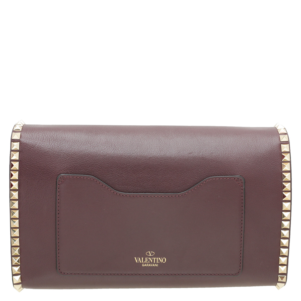 Valentino Burgundy Vitello Rockstud No Limit Flap Bag-Valentino-THE CLOSET