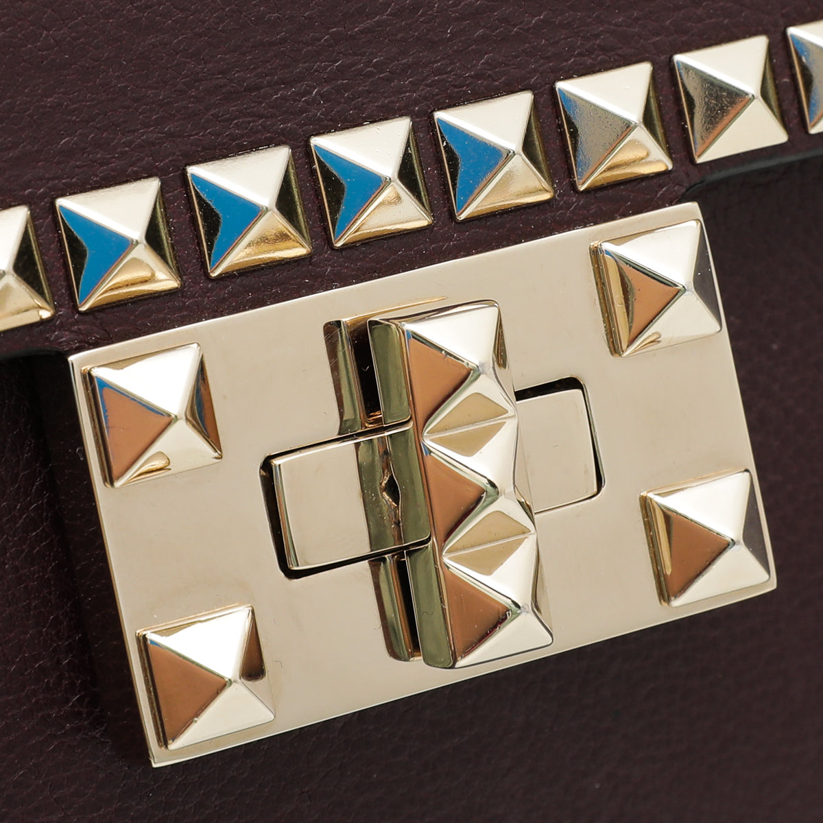 Valentino Burgundy Vitello Rockstud No Limit Flap Bag-Valentino-THE CLOSET