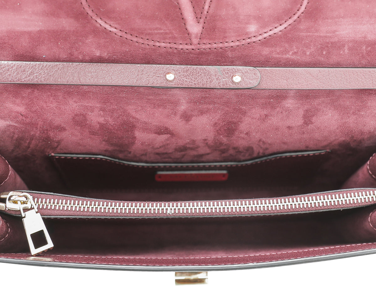 Valentino Burgundy Vitello Rockstud No Limit Flap Bag-Valentino-THE CLOSET
