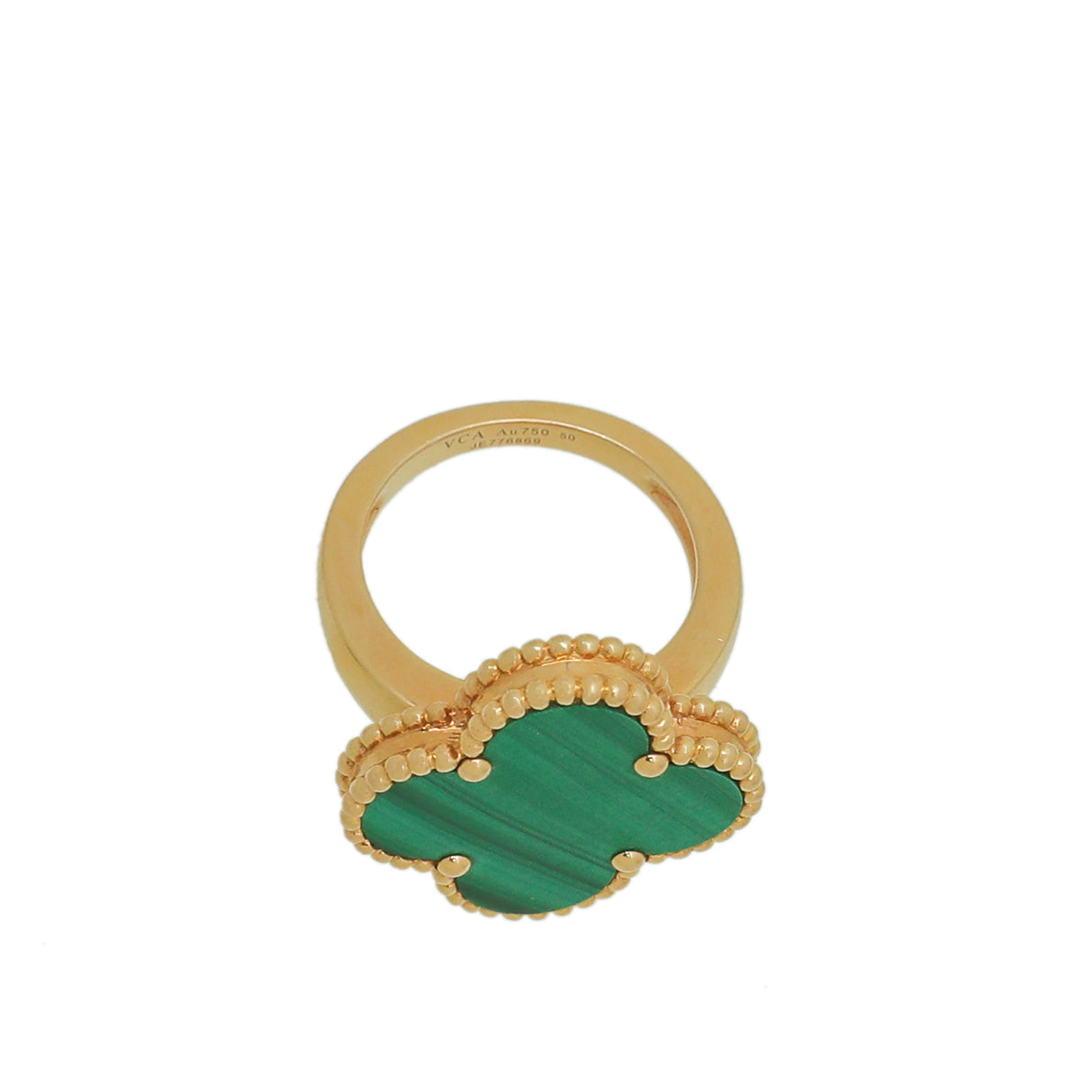 Van Cleef & Arpels 18K Yellow Gold Malachite Magic Alhambra Ring 50-Van Cleef & Arpels-THE CLOSET