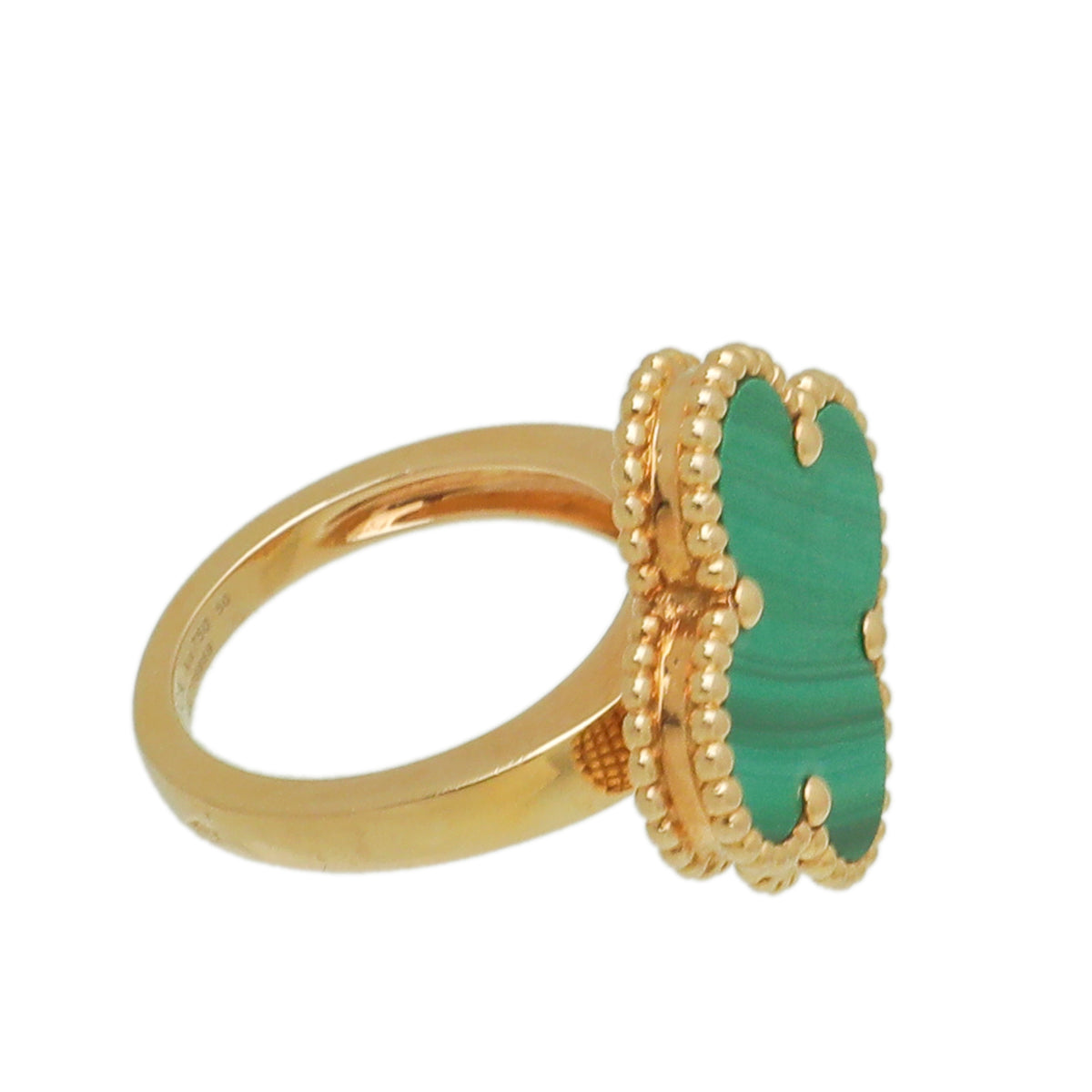 Van Cleef Arpels 18K Yellow Gold Malachite Magic Alhambra Ring
