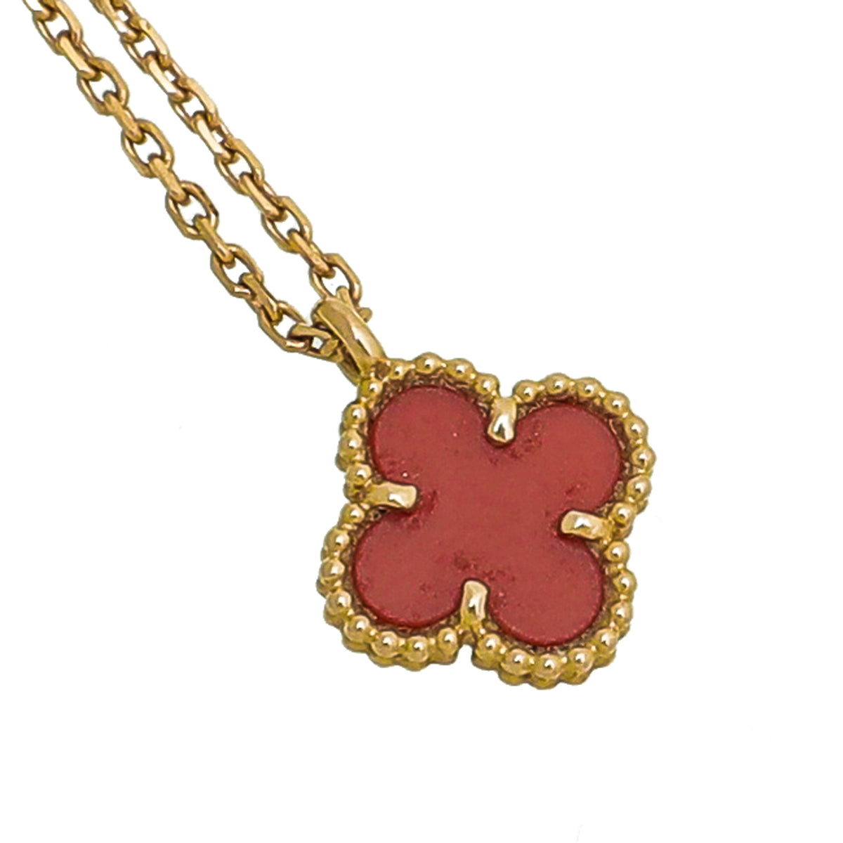 Sweet Alhambra heart pendant 18K rose gold, Carnelian - Van Cleef