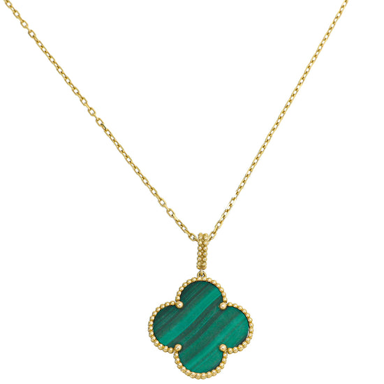Van Cleef & Arpels Malachite Gold Vintage Alhambra 20 Motif Necklace –  Dandelion Antiques