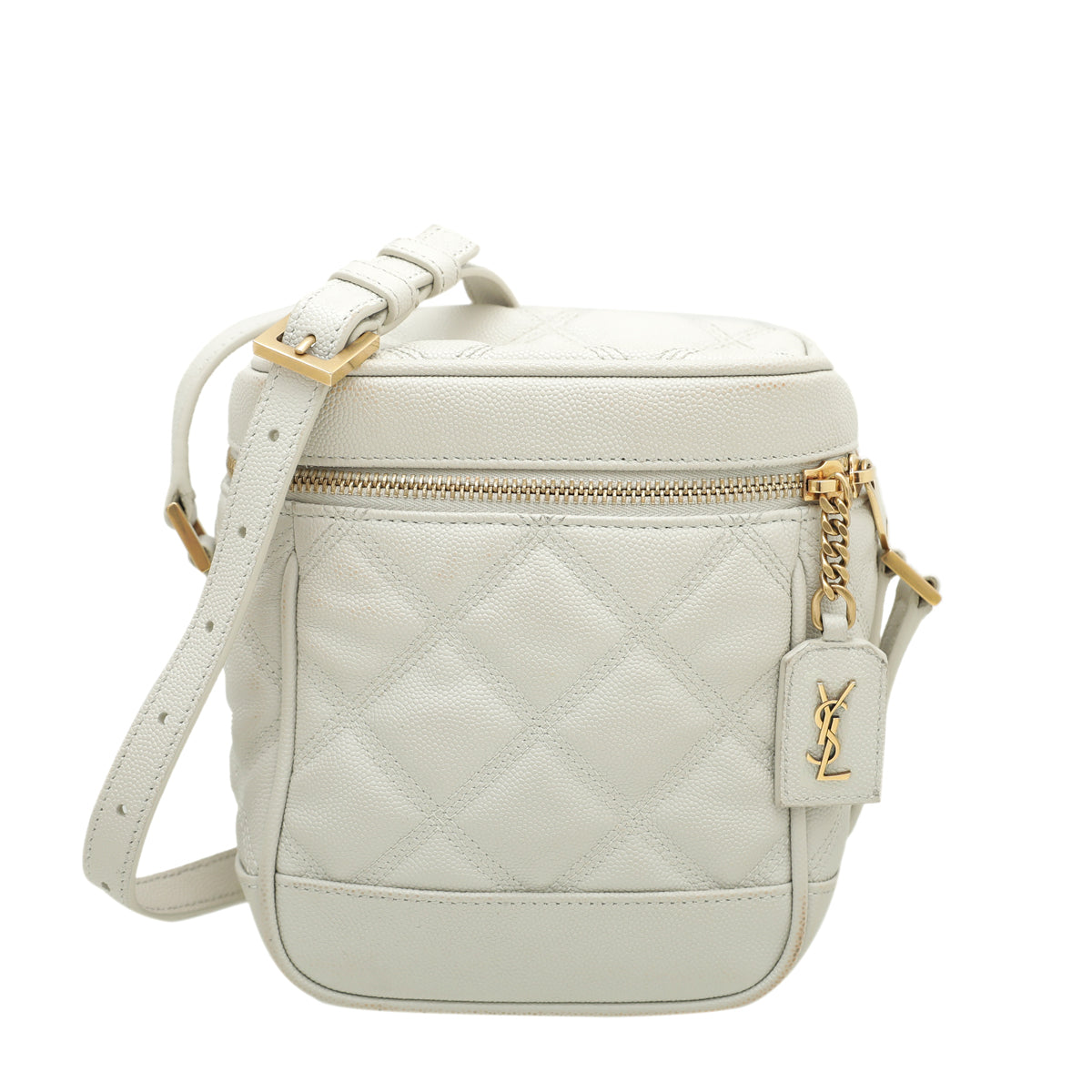 YSL Blanc Vintage 80s Vanity Grain De Poudre Bag-YSL-THE CLOSET