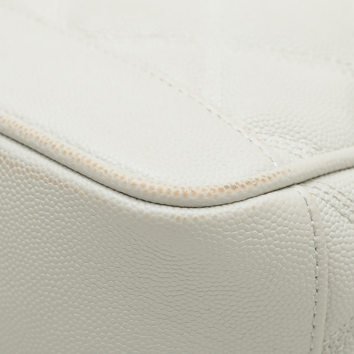 YSL Blanc Vintage 80s Vanity Grain De Poudre Bag-YSL-THE CLOSET