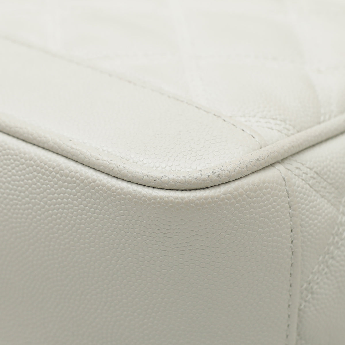 YSL Blanc Vintage 80s Vanity Grain De Poudre Bag-YSL-THE CLOSET