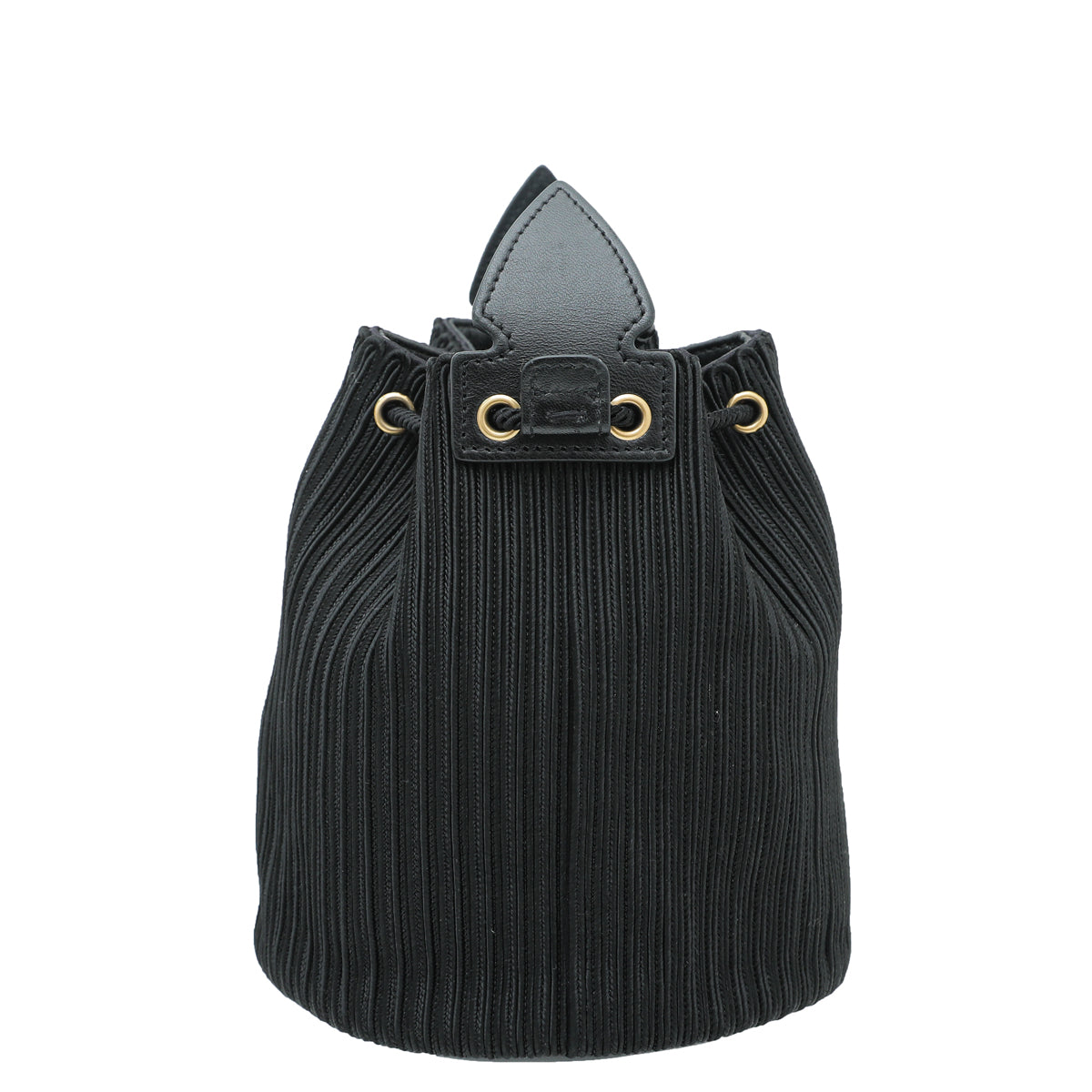 YSL Black Anja Embroidered Bucket Small Bag-YSL-THE CLOSET