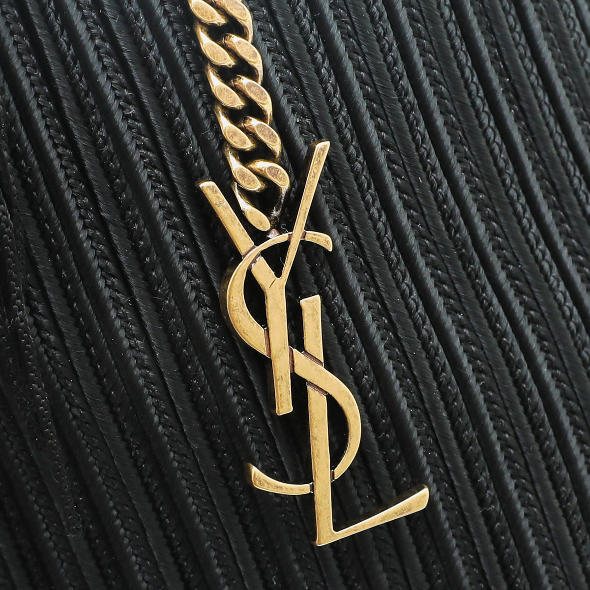 YSL Black Anja Embroidered Bucket Small Bag-YSL-THE CLOSET