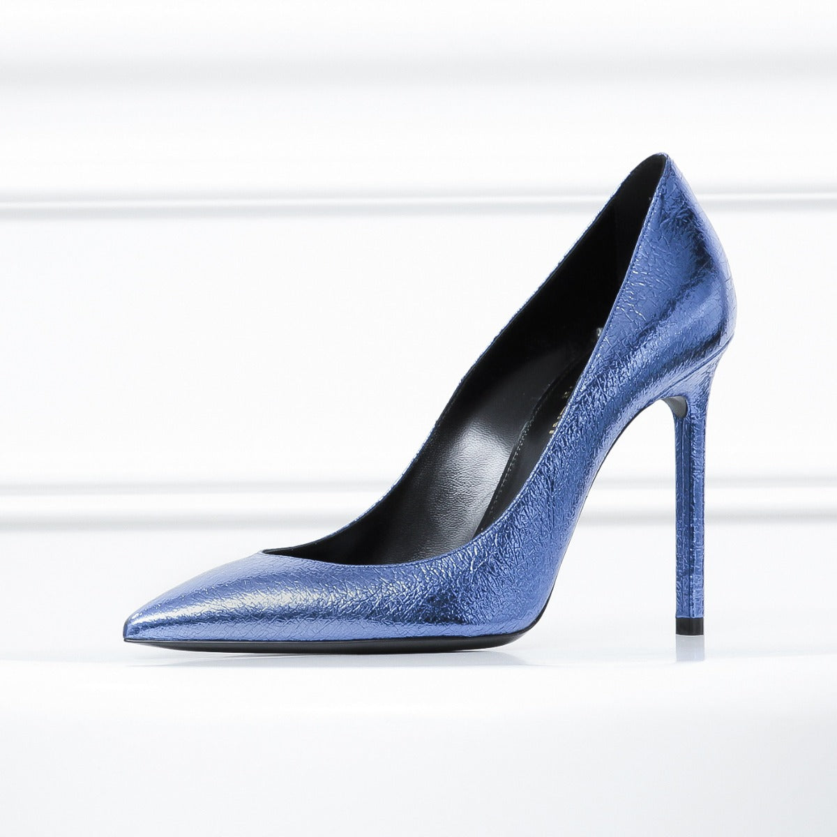 YSL Metallic Royal Blue Anja Pumps 37.5-YSL-THE CLOSET
