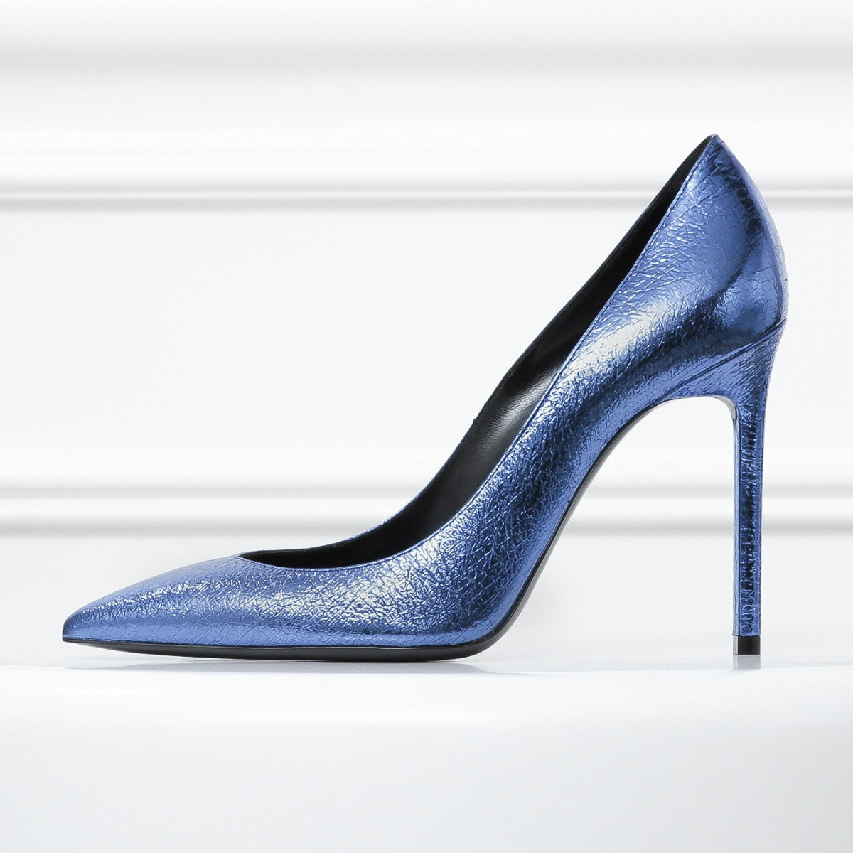 YSL Metallic Royal Blue Anja Pumps 37.5-YSL-THE CLOSET