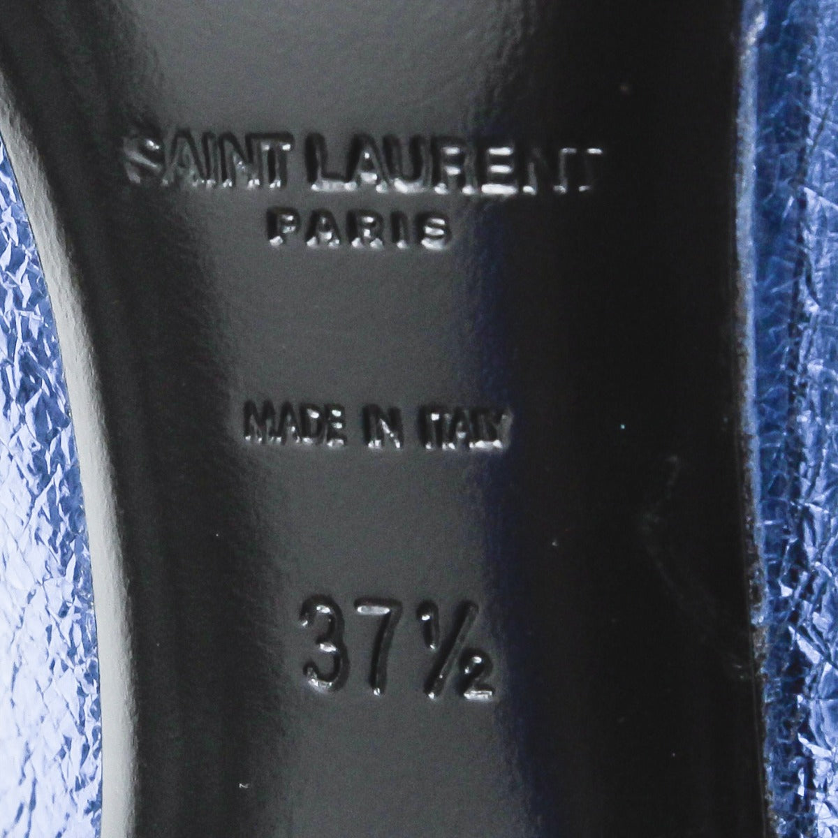 YSL Metallic Royal Blue Anja Pumps 37.5