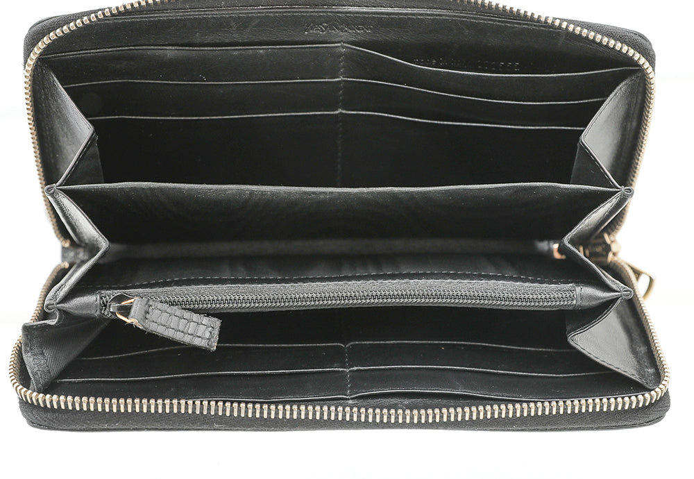 YSL Black Belle De Jour Zip Around Wallet-YSL-THE CLOSET