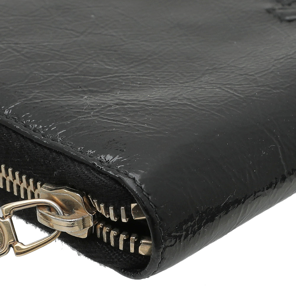 YSL Black Belle De Jour Zip Around Wallet-YSL-THE CLOSET