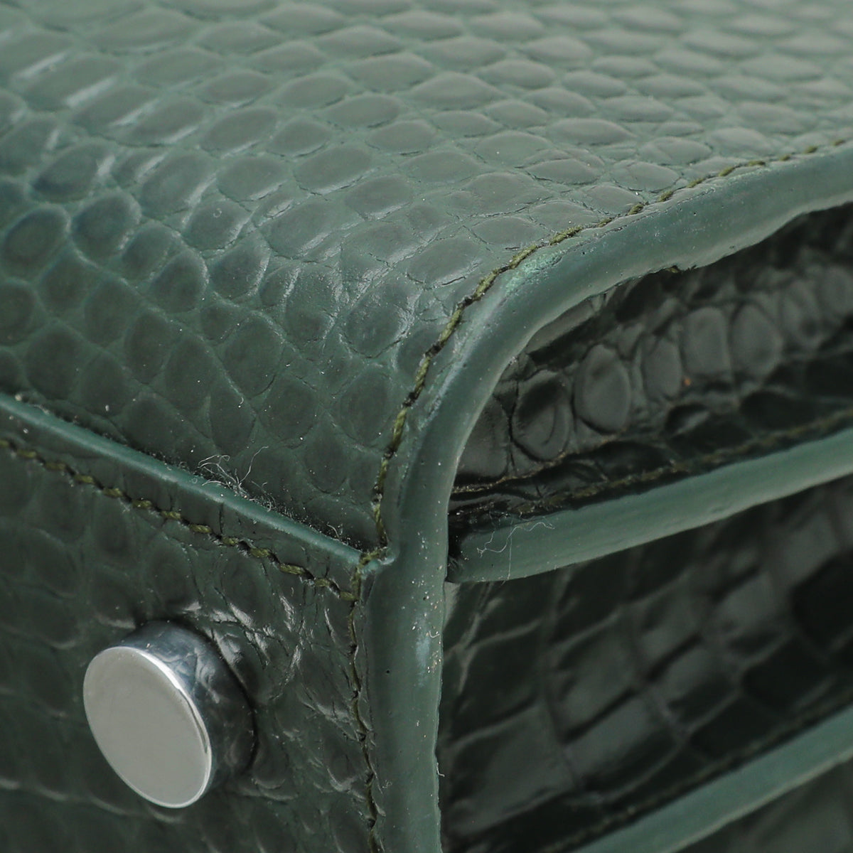 YSL Green Croc Embossed Sac De Jour Bag-YSL-THE CLOSET