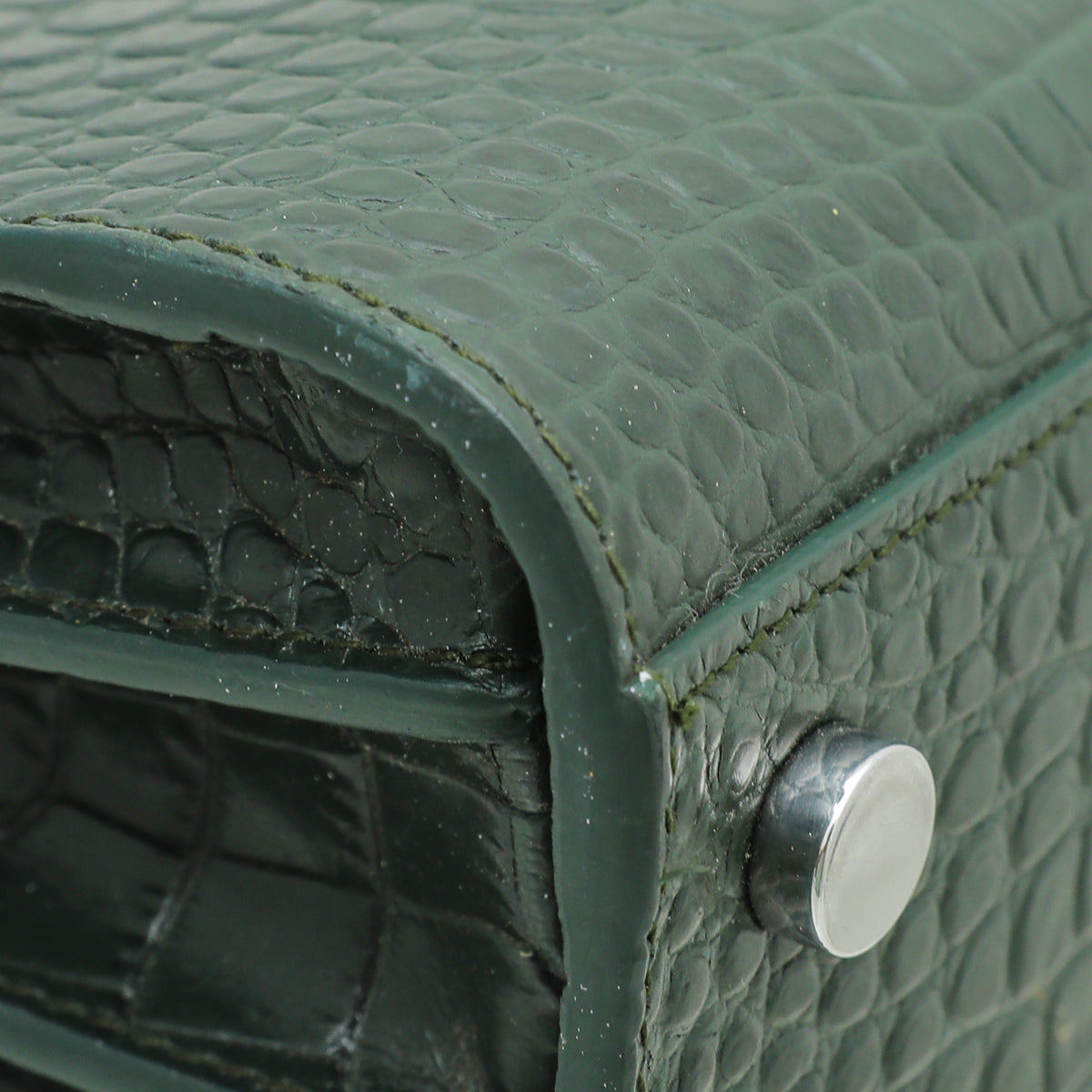 YSL Green Croc Embossed Sac De Jour Bag-YSL-THE CLOSET