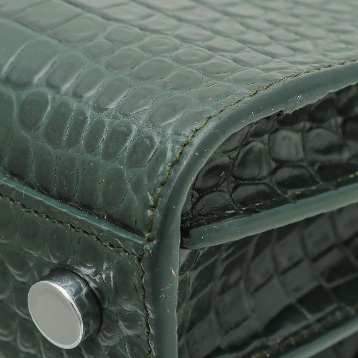YSL Green Croc Embossed Sac De Jour Bag-YSL-THE CLOSET