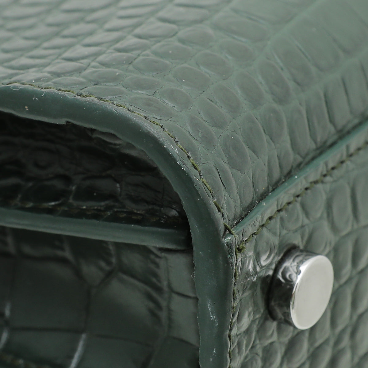 YSL Green Croc Embossed Sac De Jour Bag-YSL-THE CLOSET