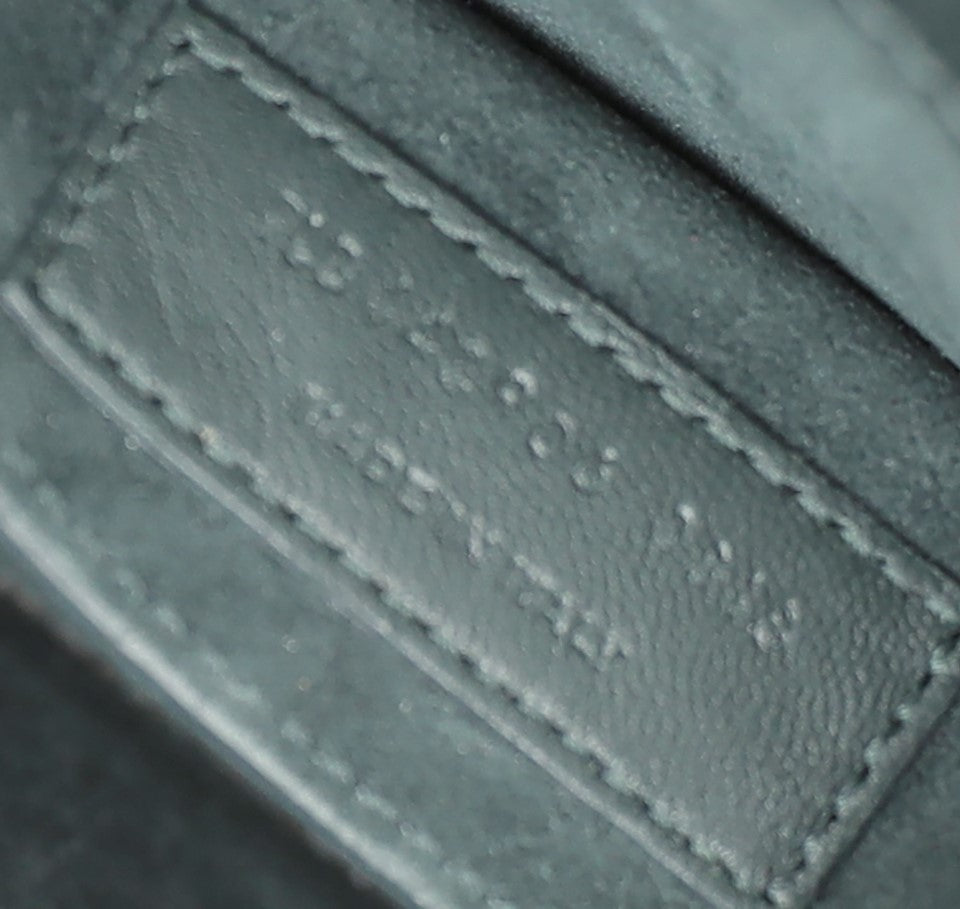 YSL Dark Green Croc Embossed Sunset Bag-YSL-THE CLOSET