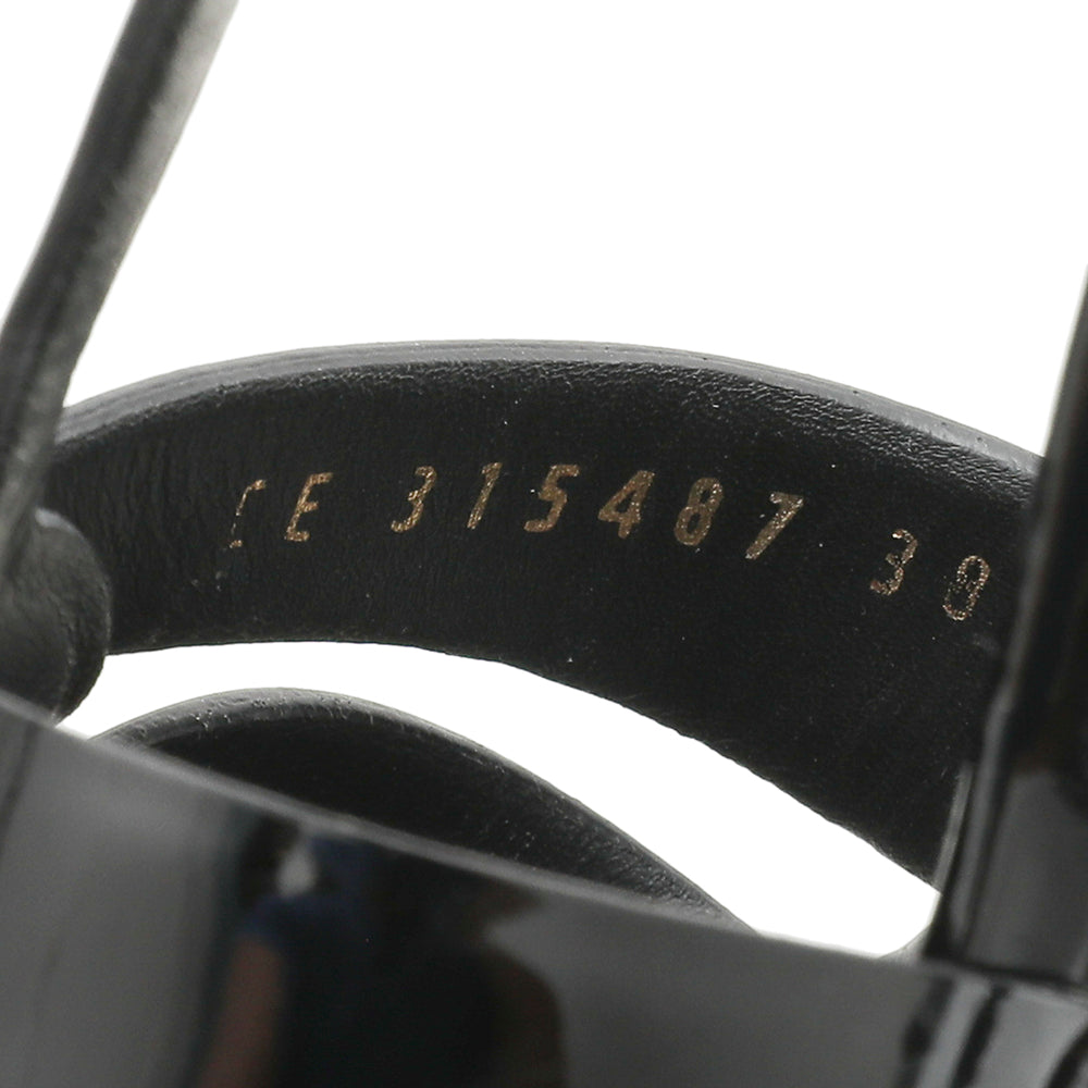 YSL Black High Heeled Tribute Sandals 38.5-YSL-THE CLOSET