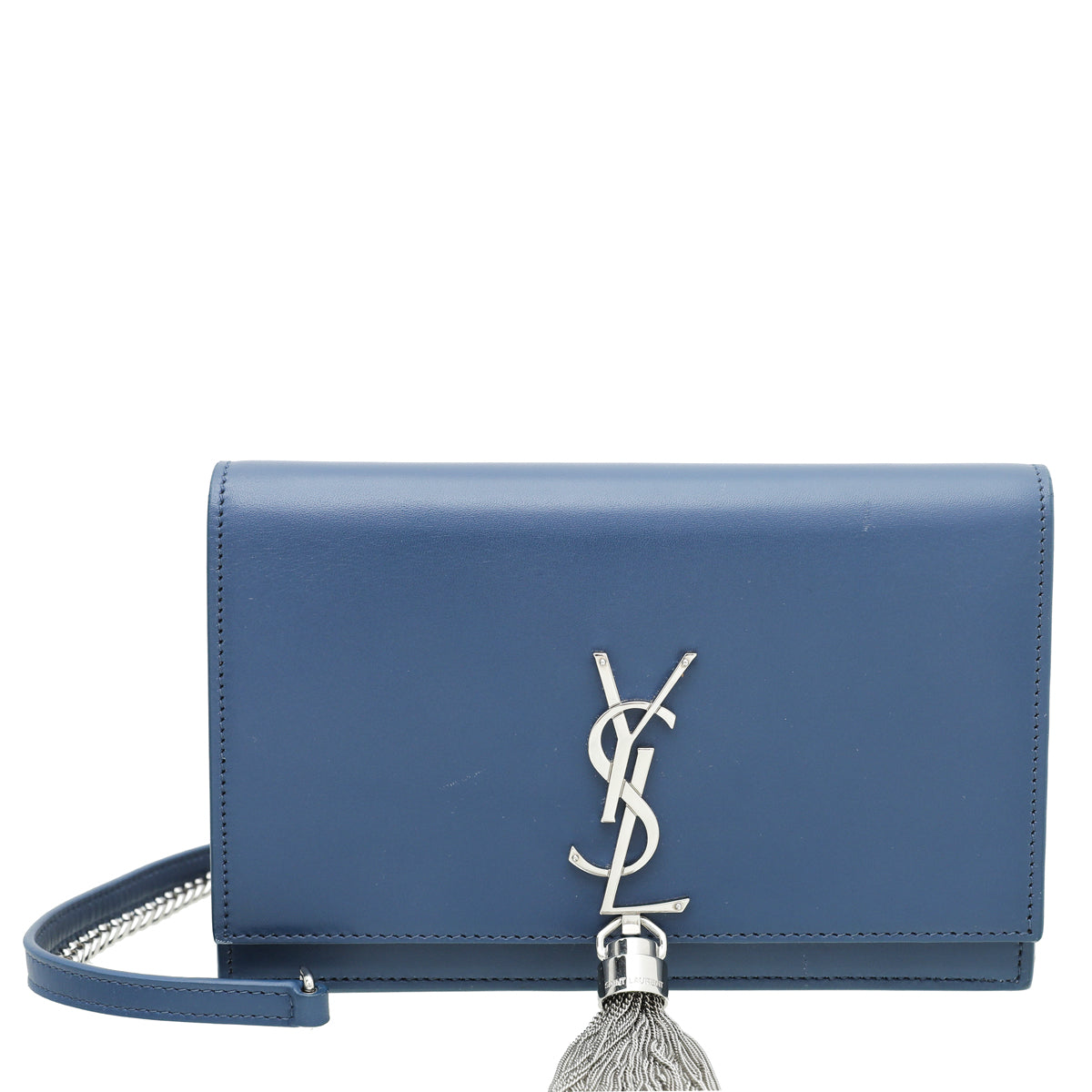 YSL Blue Kate Tassel Wallet On Chain