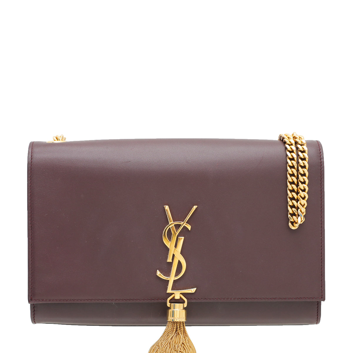 YSL Burgundy Kate Tassel Medium Chain Bag-YSL-THE CLOSET