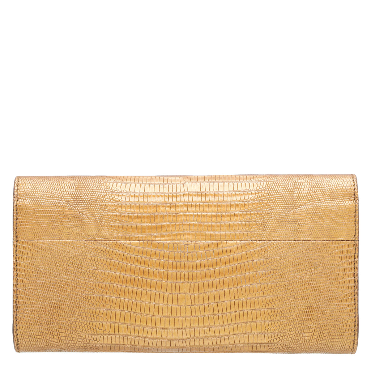 YSL Metallic Gold Lizard Muse Clutch-YSL-THE CLOSET