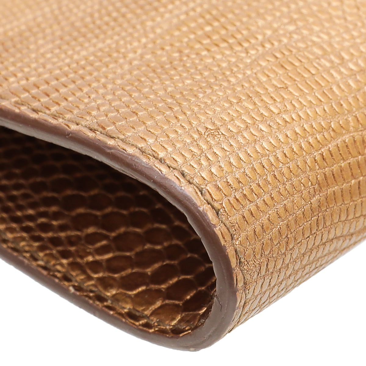 YSL Metallic Gold Lizard Muse Clutch-YSL-THE CLOSET