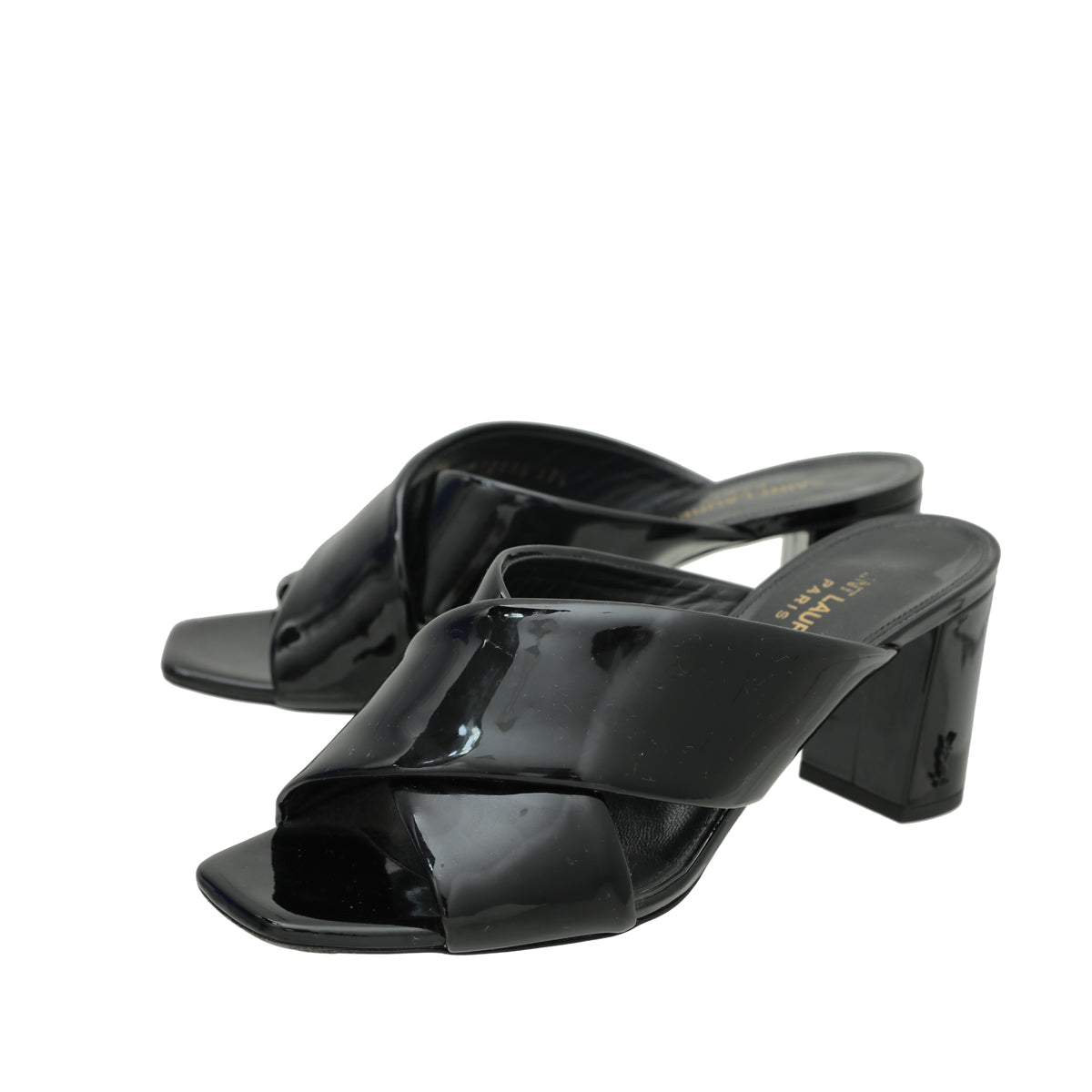 YSL Black Loulou Criss Cross Sandals 37.5-YSL-THE CLOSET