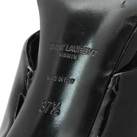 YSL Black Loulou Criss Cross Sandals 37.5