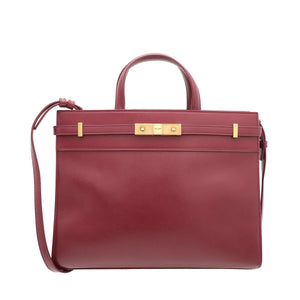YSL Burgundy Manhattan Small Tote Bag