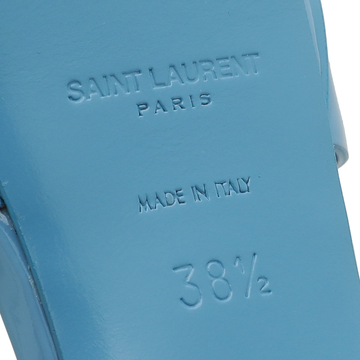 YSL Blue Mid Heel Tribute Sandals 38.5-YSL-THE CLOSET