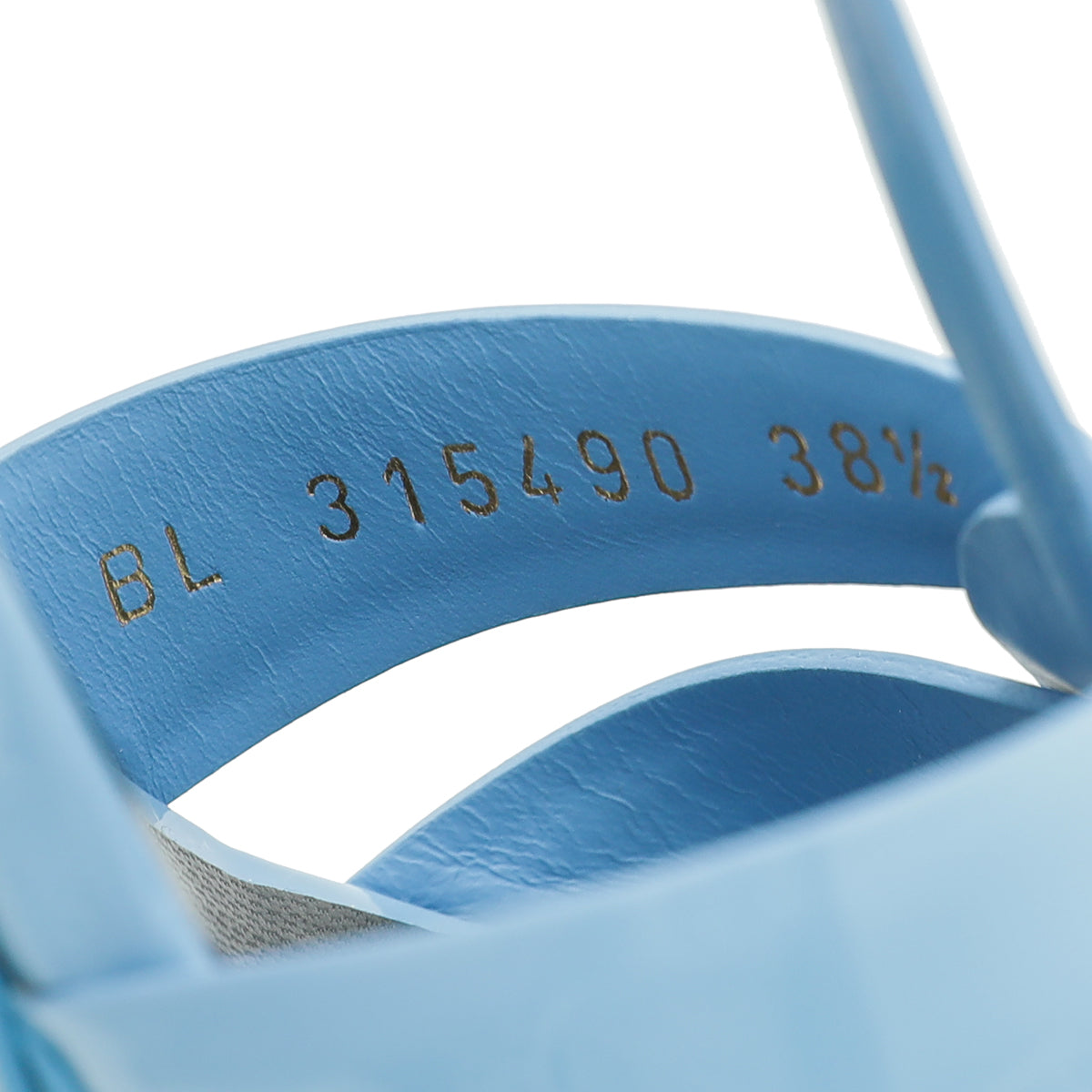 YSL Blue Mid Heel Tribute Sandals 38.5-YSL-THE CLOSET