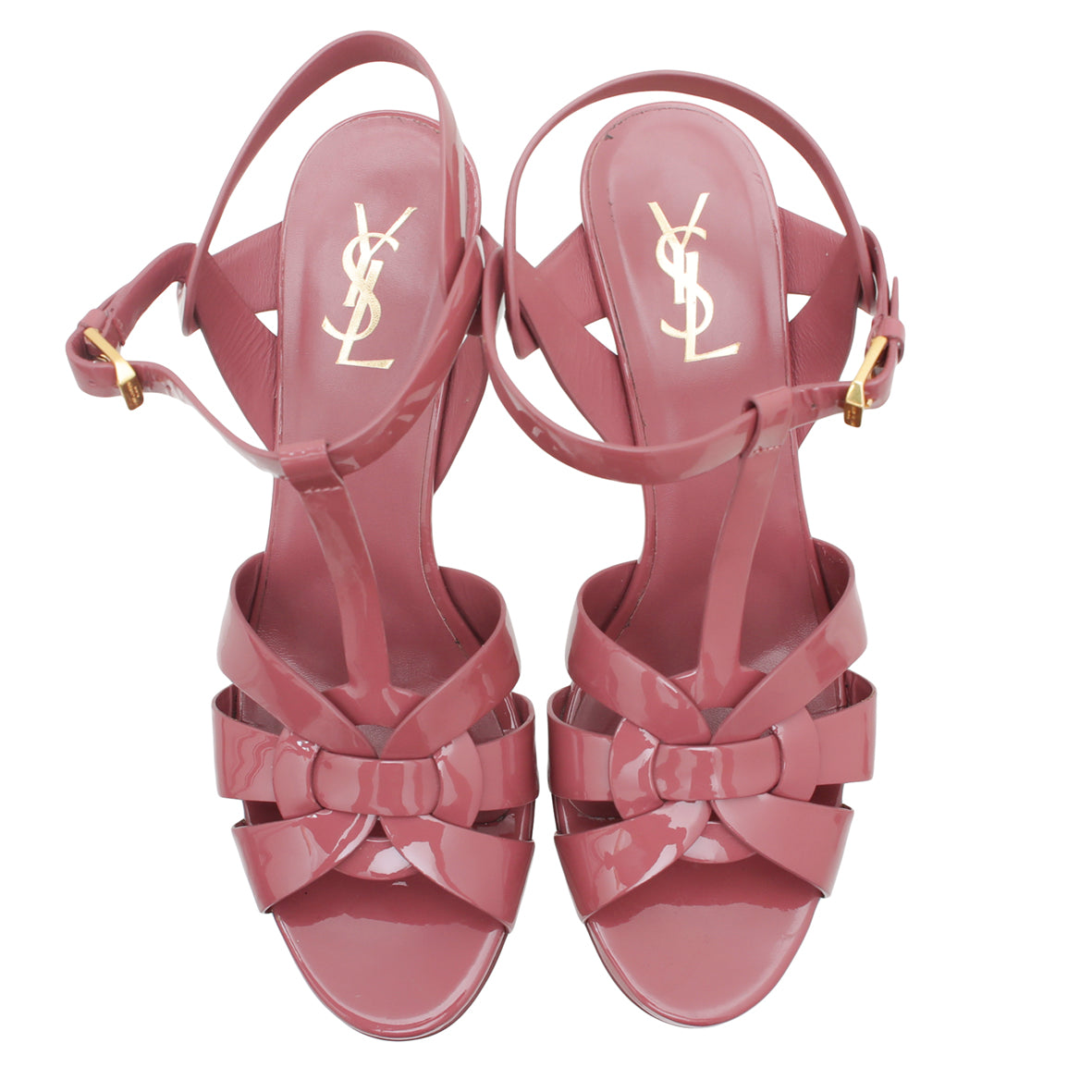 YSL Dark Mauve Mid Heel Tribute Sandals 40-YSL-THE CLOSET