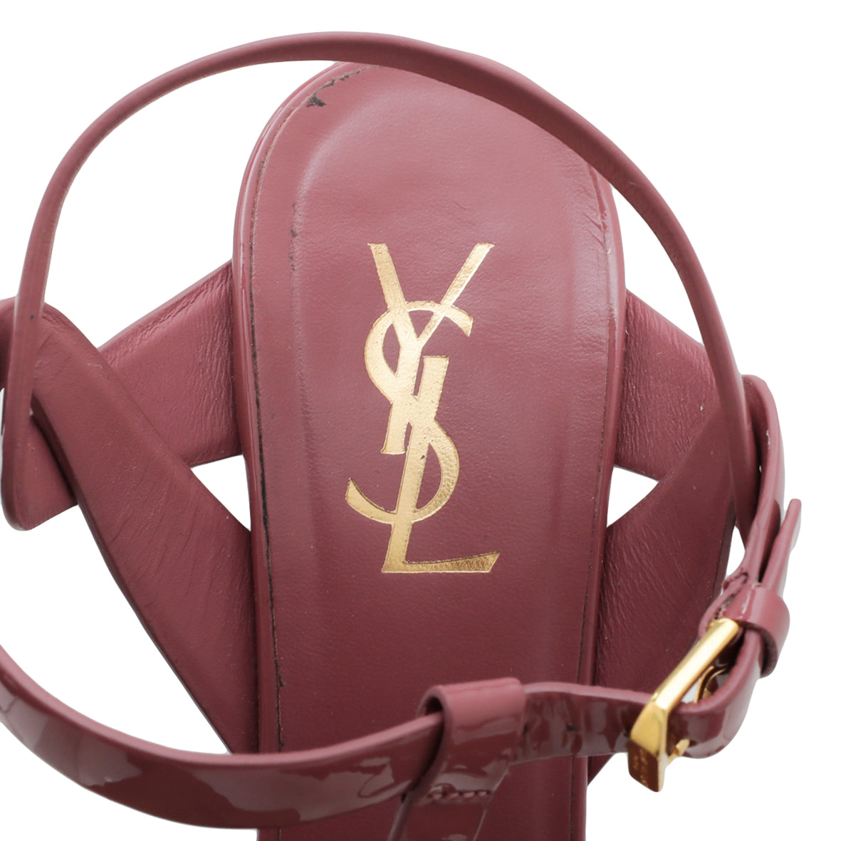 YSL Dark Mauve Mid Heel Tribute Sandals 40-YSL-THE CLOSET