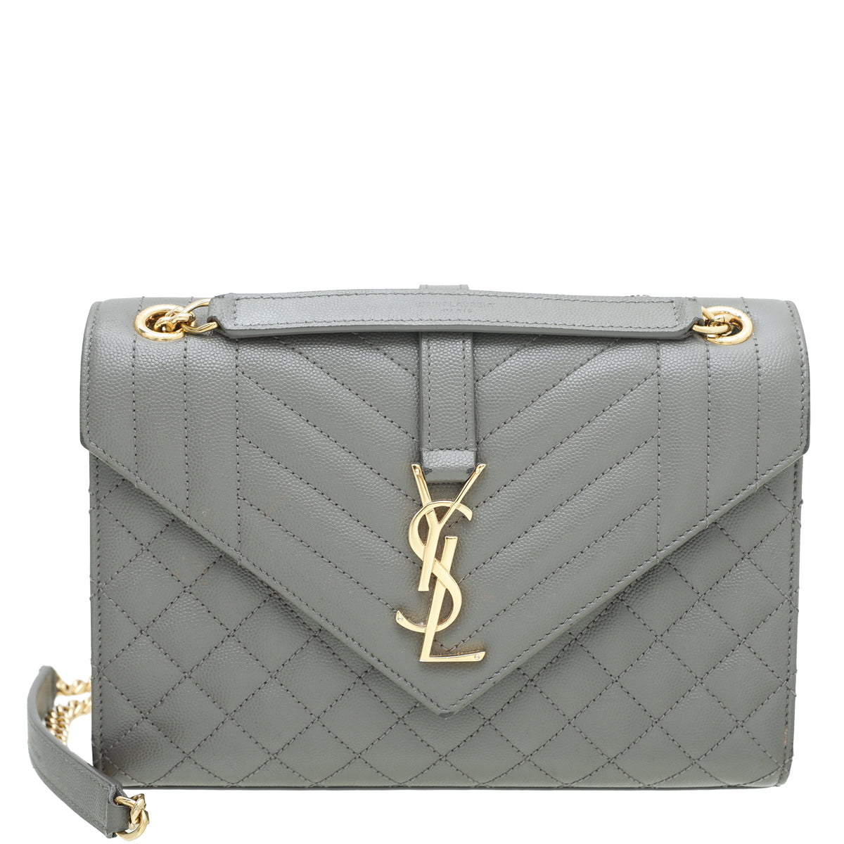 YSL Fog Monogram Mix Triquilt Medium Bag-YSL-THE CLOSET