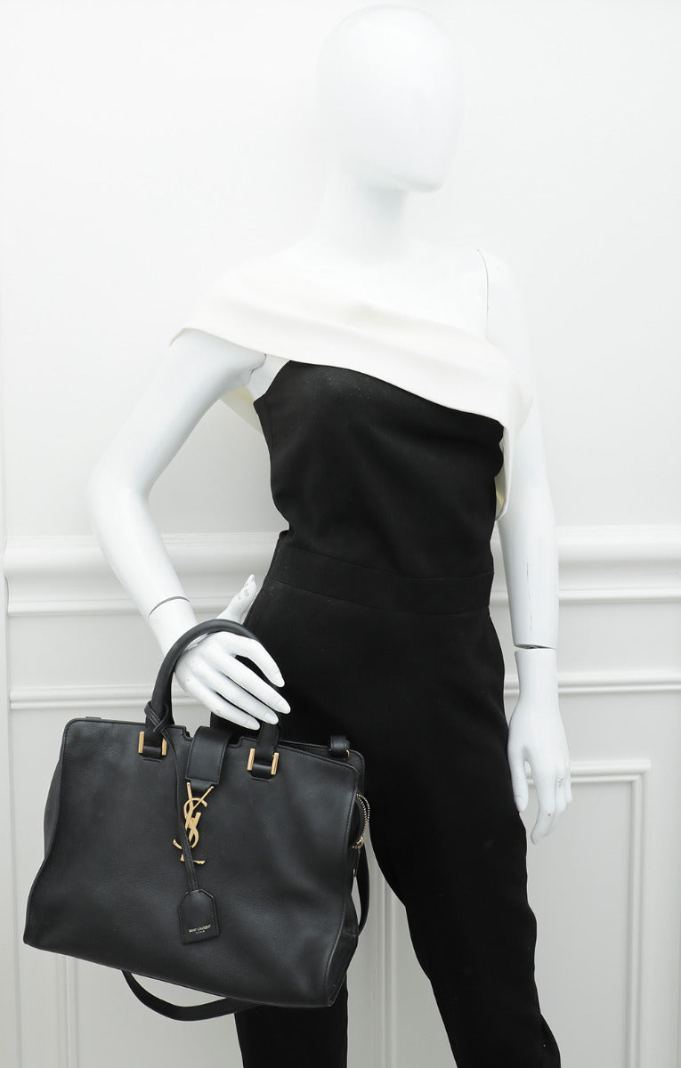 YSL Black Monogram Cabas Small Tote Bag-YSL-THE CLOSET