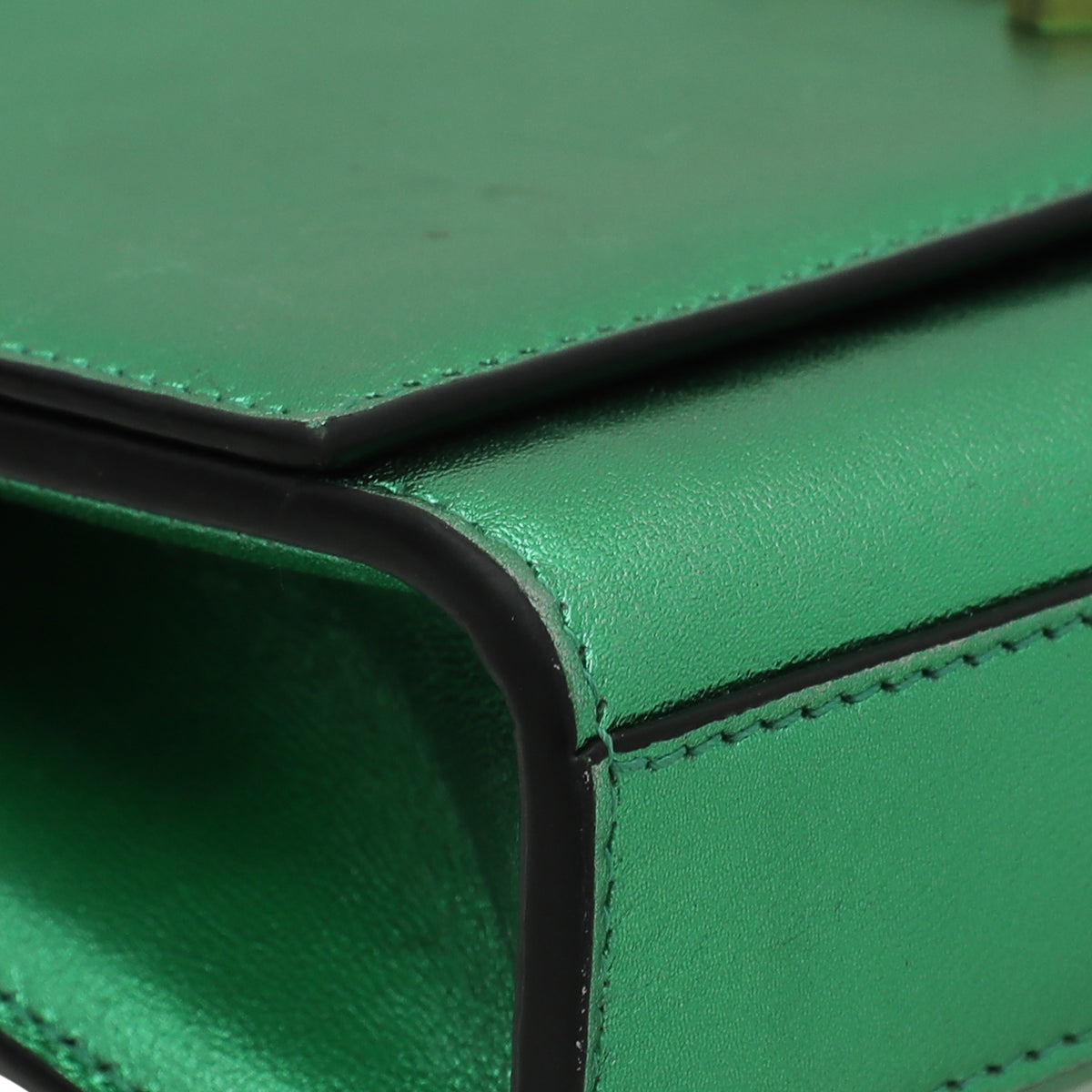 YSL Metallic Green Monogram Kate Chain Small Bag-YSL-THE CLOSET