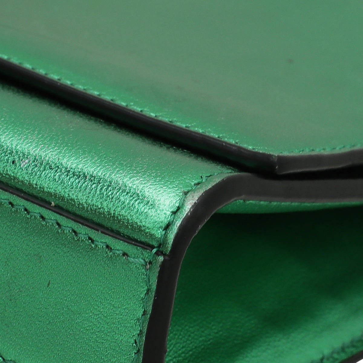 YSL Metallic Green Monogram Kate Chain Small Bag-YSL-THE CLOSET