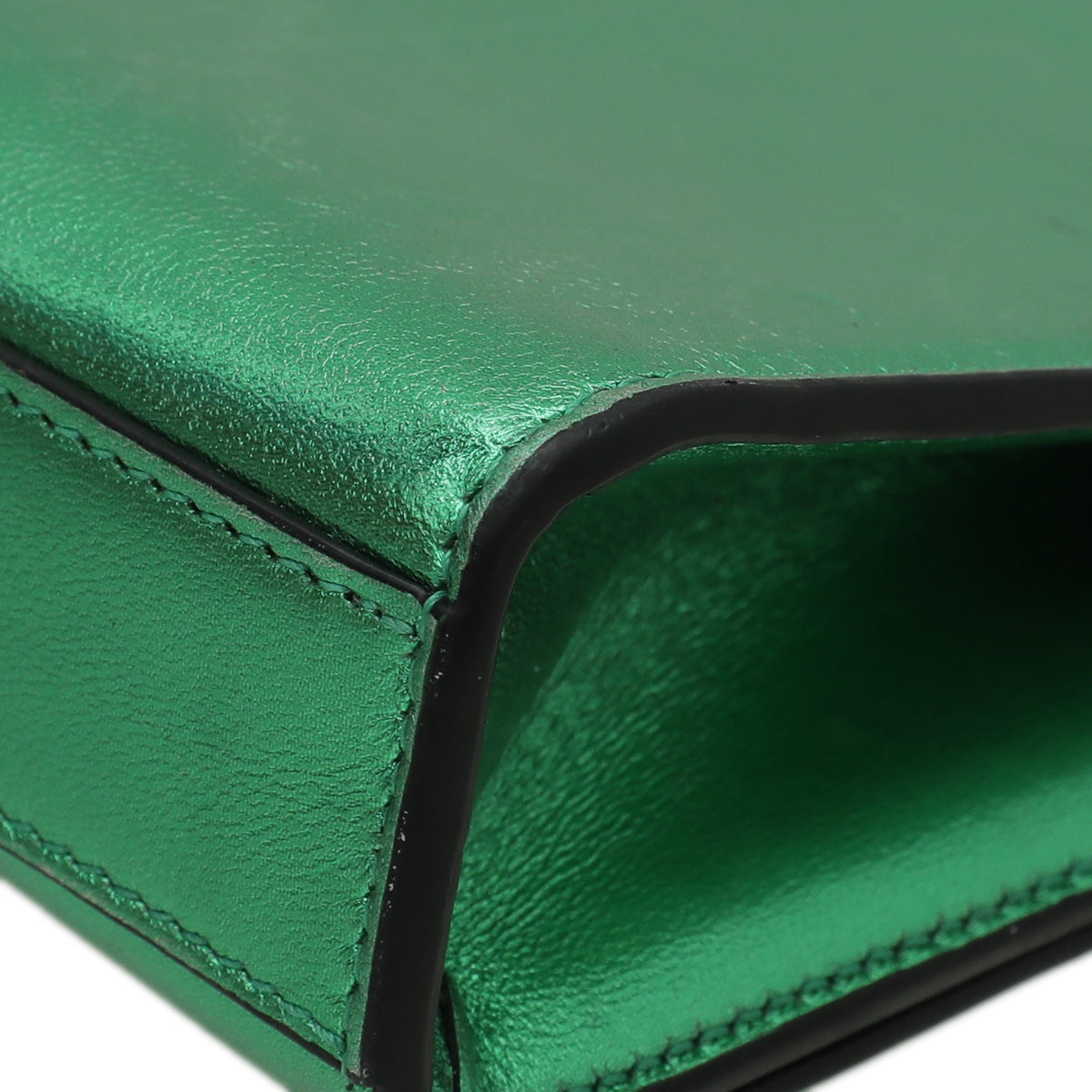 YSL Metallic Green Monogram Kate Chain Small Bag-YSL-THE CLOSET