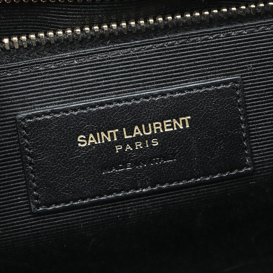 YSL Burgundy Monogram Satchel Flap Large Bag