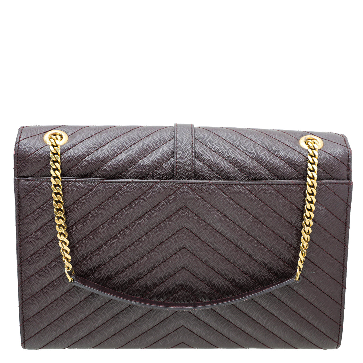 YSL Burgundy Monogram Satchel Flap Large Bag-YSL-THE CLOSET