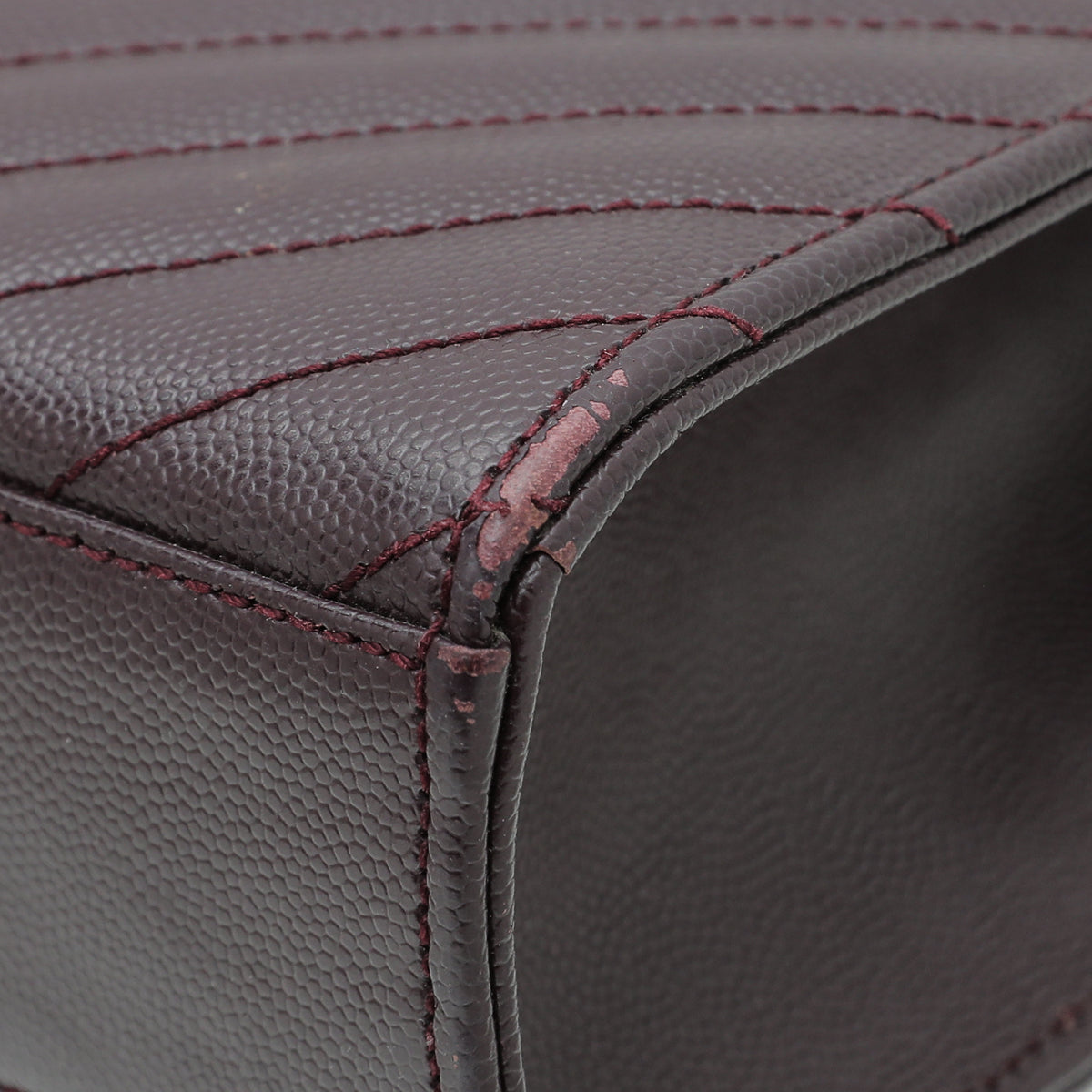 YSL Burgundy Monogram Satchel Flap Large Bag-YSL-THE CLOSET