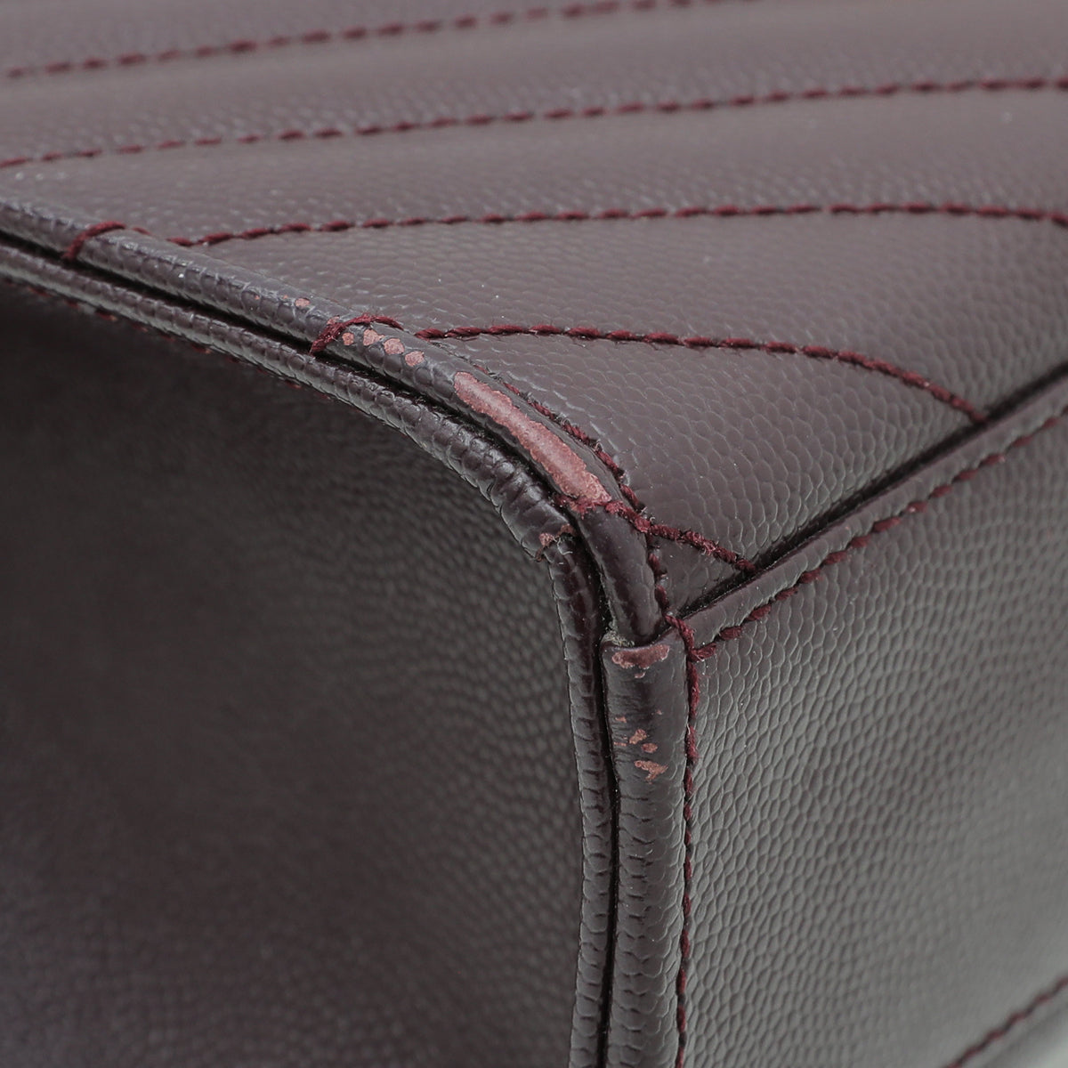 YSL Burgundy Monogram Satchel Flap Large Bag-YSL-THE CLOSET