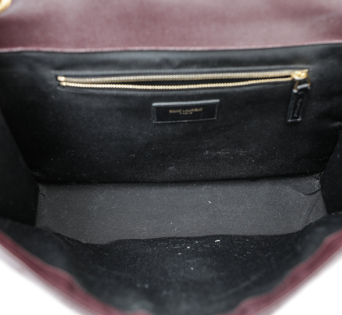 YSL Burgundy Monogram Satchel Flap Large Bag-YSL-THE CLOSET