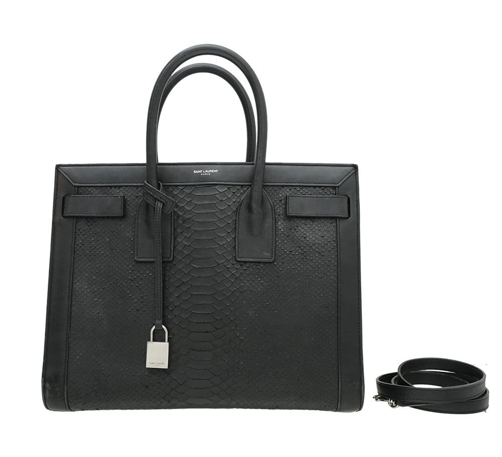 YSL Black Python & Calf Sac De Jour Bag-YSL-THE CLOSET