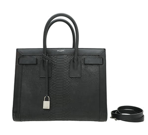 ysl black python و calf sac de jour bag